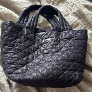 MZ Wallace Quilted Dark Blue Small  Tote Bag